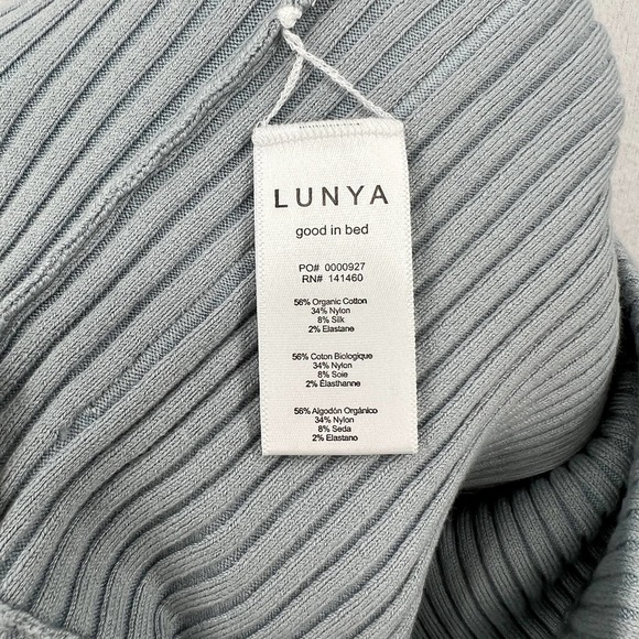 LUNYA Lounge Shorts Womens Large Chilled Blue Cozy Cotton Silk Bike Shorts NEW - Picture 10 of 14